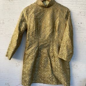 Vintage gold brocade cocktail dress